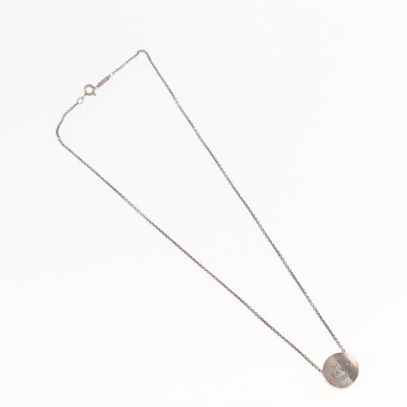 TIFFANY&Co. 1837 Concave Circle Necklace Ag925 Silver Auth SW1646 - Picture 3 of 14